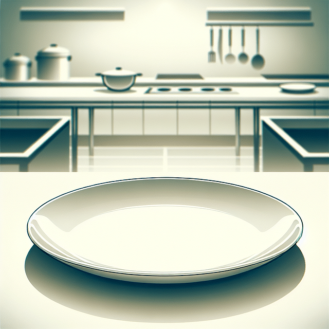 white plate ready for plating food