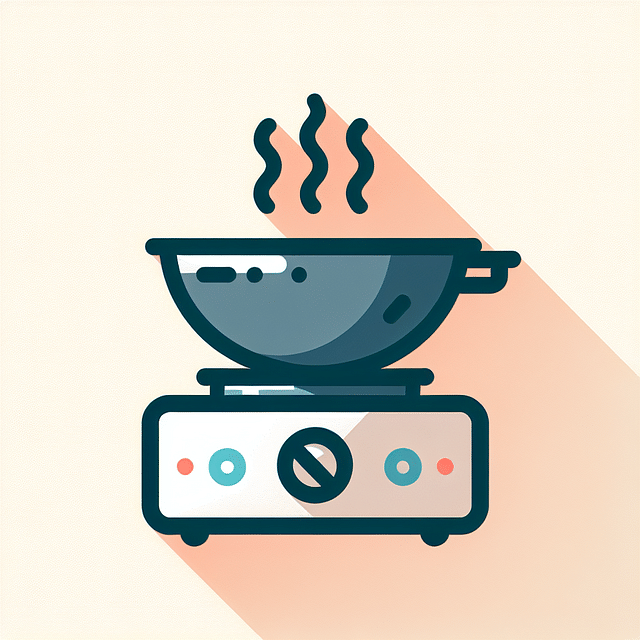 wok heating on an electric stove