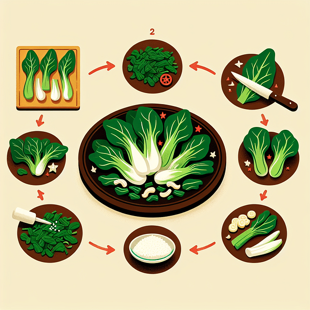 Gai Lan and Bok Choy as the centerpiece on a stir-fry plate