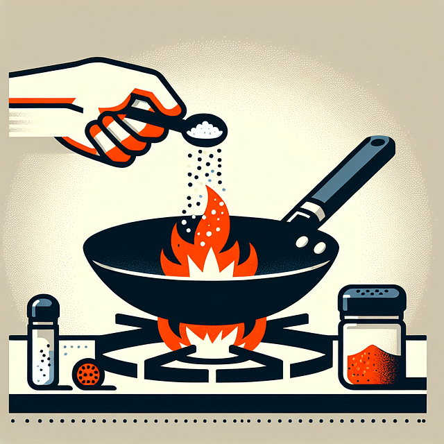 re-seasoning a wok on a stove