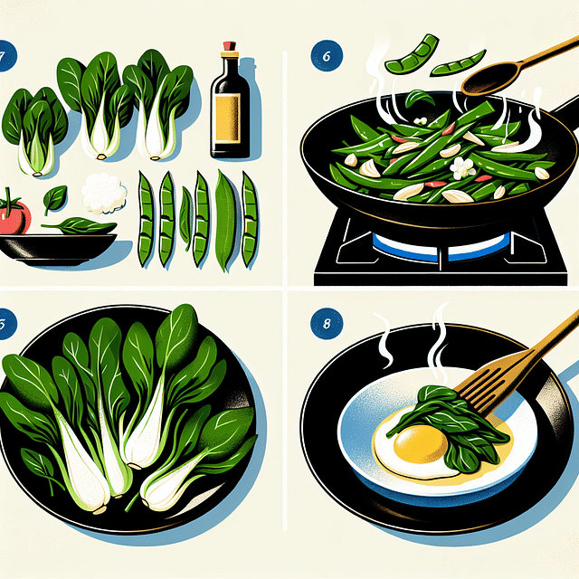 elegant serving of stir-fried Asian greens