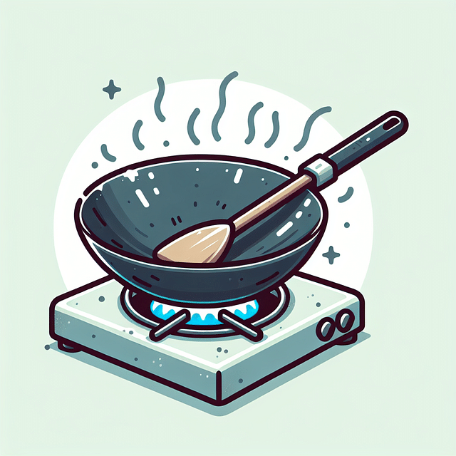a seasoned wok cooling down on the stove