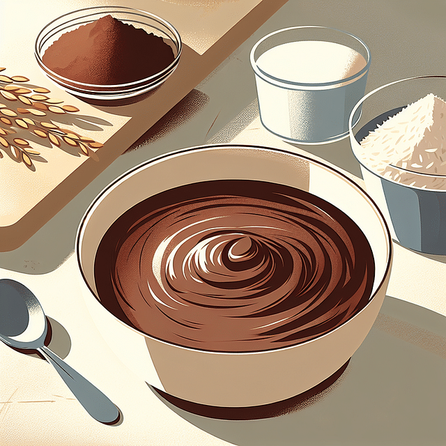 chocolate mochi cake batter in a bowl