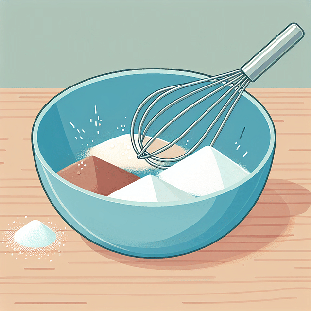 dry ingredients being whisked in a bowl