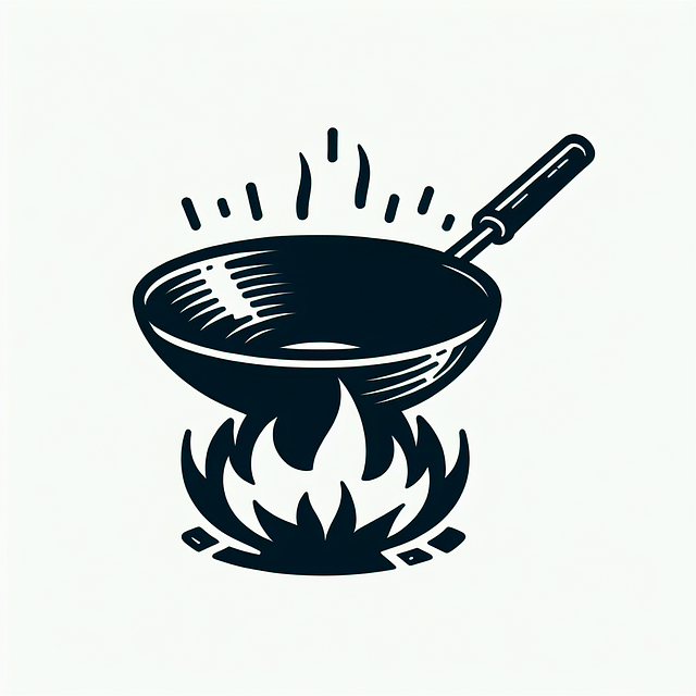 a wok over high flame