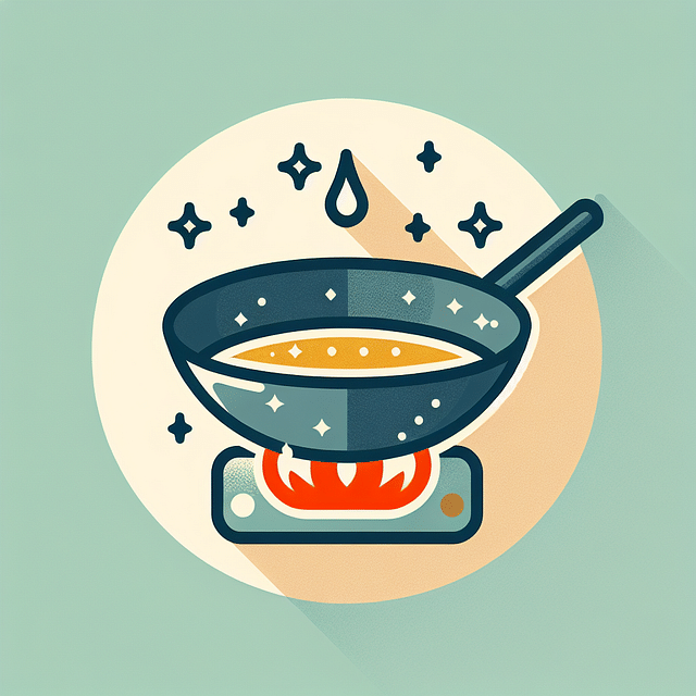 oil shimmering in a hot wok