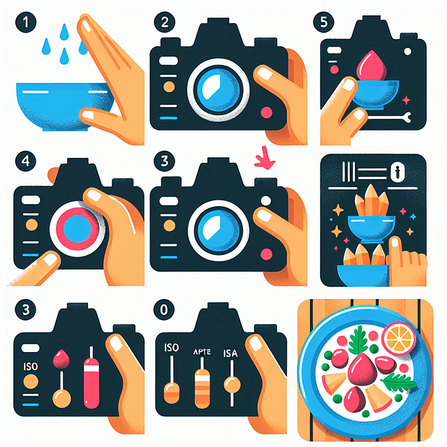 camera settings adjustment for vibrant food photography