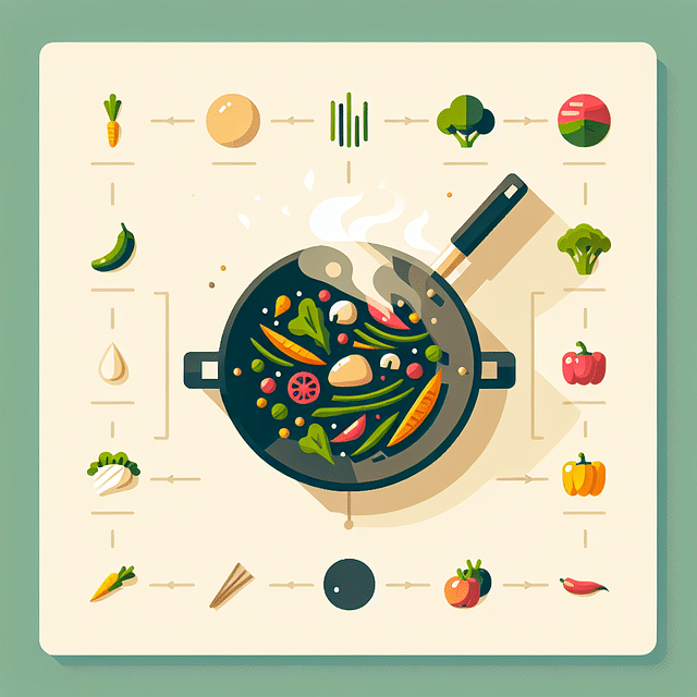 wok dish with a focal point slightly off-center