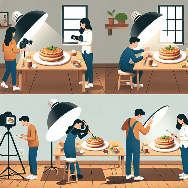 using a white reflector in food photography for natural light balance