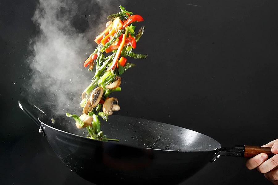 Flat Bottom Cast Iron Wok