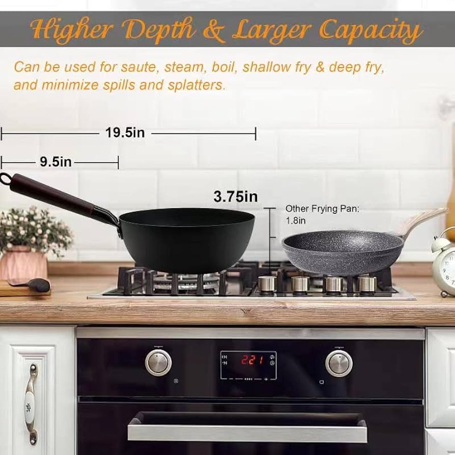 cast iron wok on electric stove