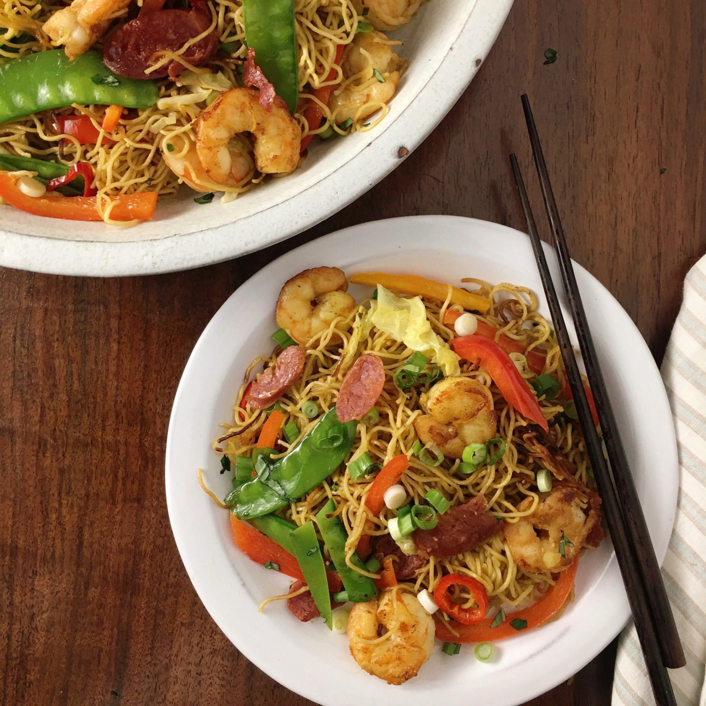 flash fried pea shoots