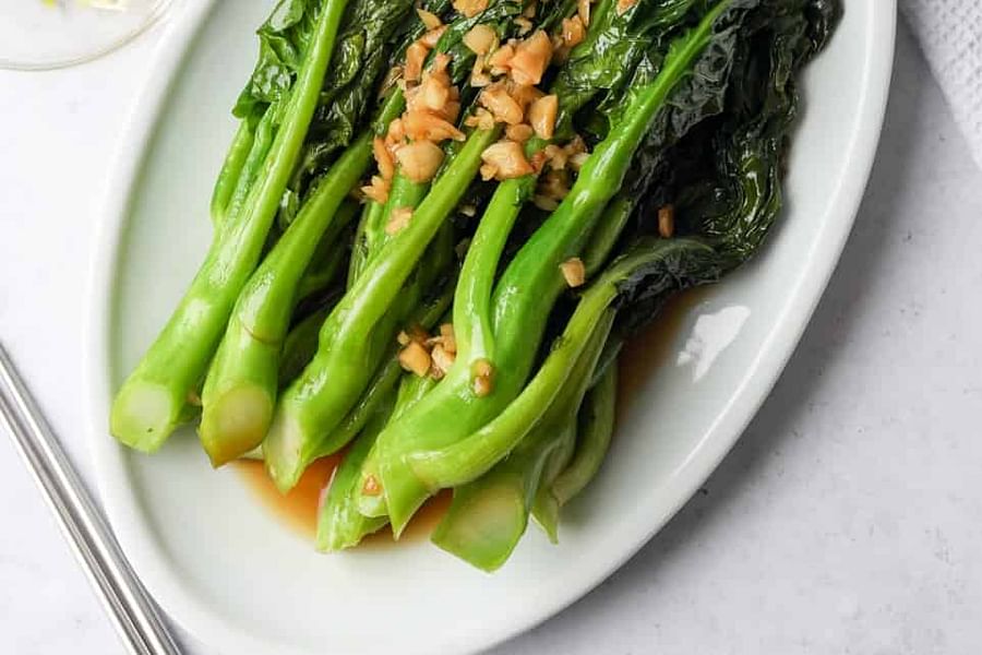 wok steamed Chinese broccoli