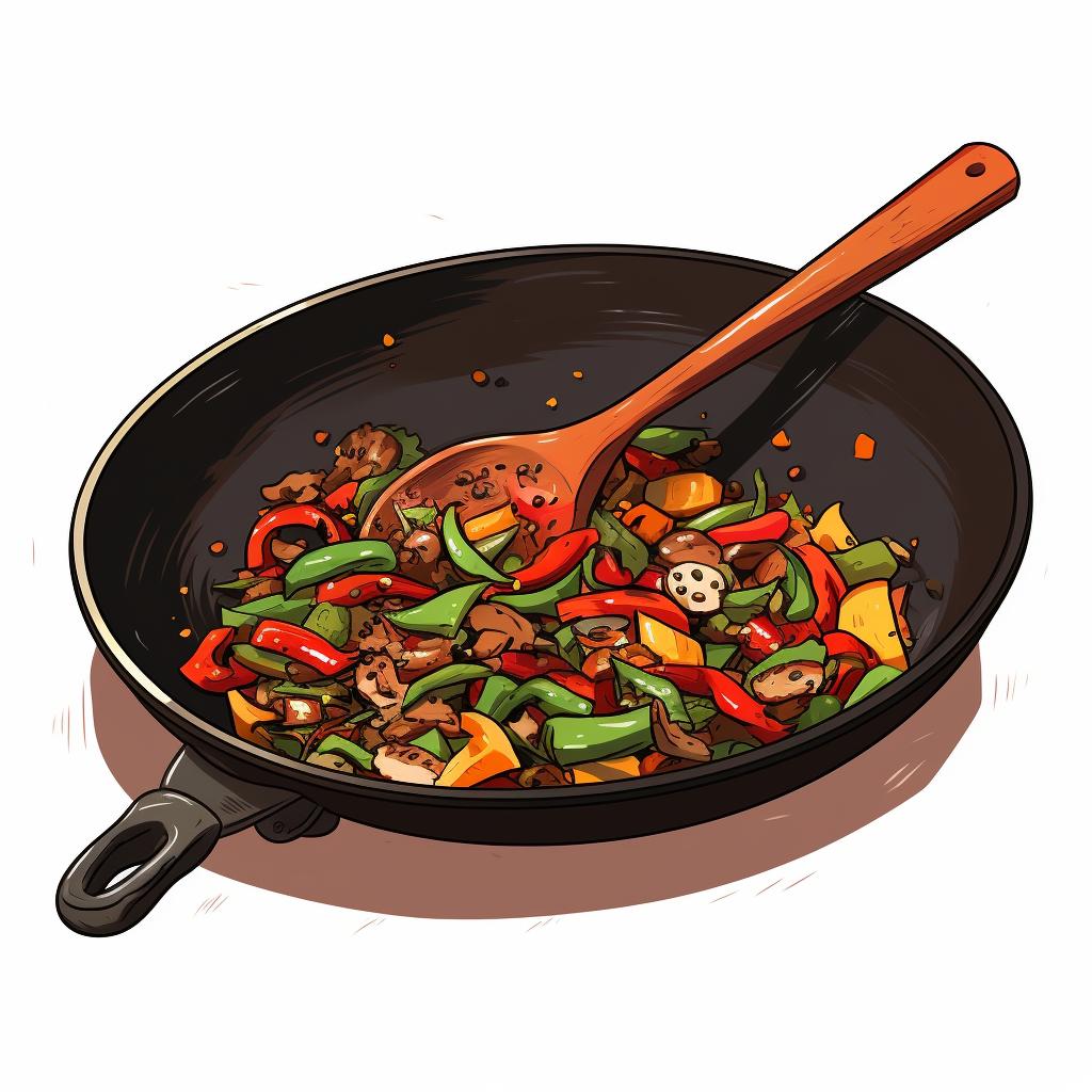 The wok showing a dark, non-stick patina after several seasoning rounds
