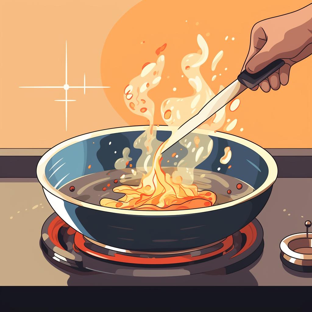 A seasoned wok being gently cleaned with a sponge and warm water